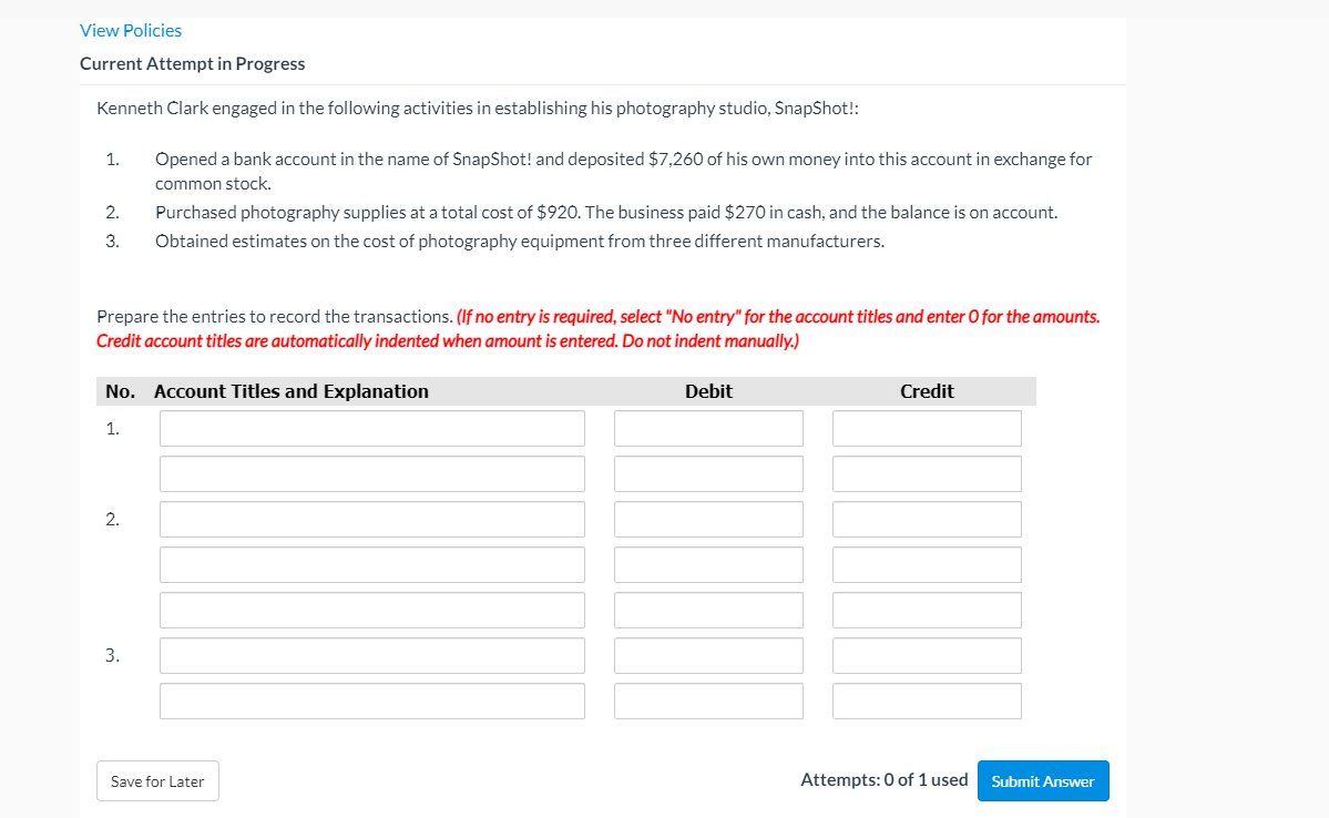 View Policies Current Attempt in Progress Kenneth Clark engaged in the