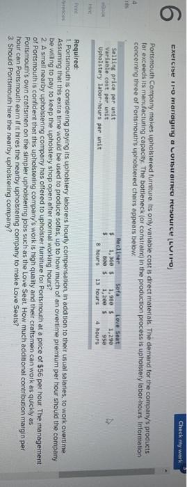  Check my work 6 Exercise in managing a consuained resource LLUITO