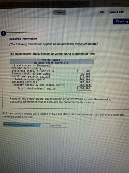 Saved Help Save & Exit Check my Required Information The following
