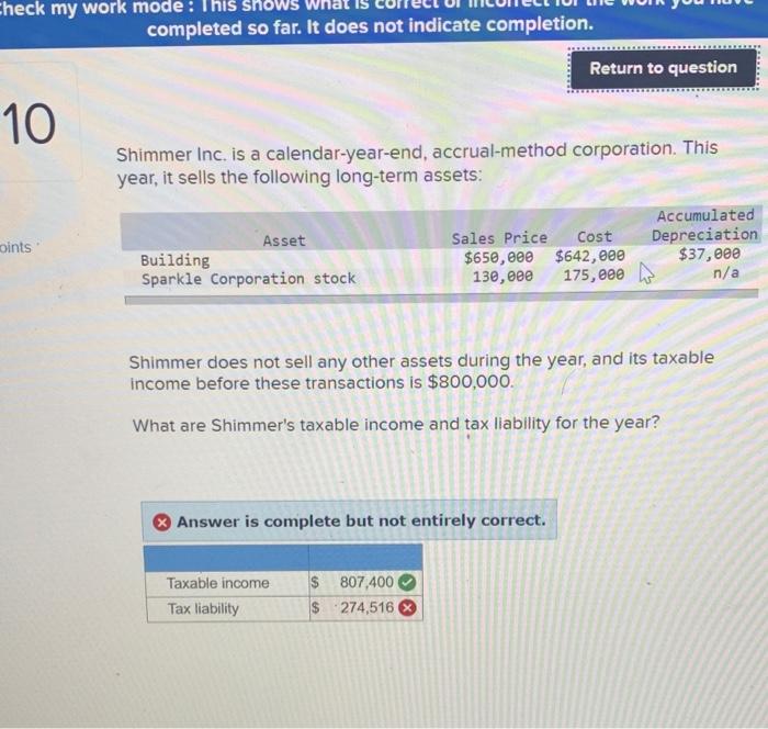  Check my work mode: This she completed so far. It does