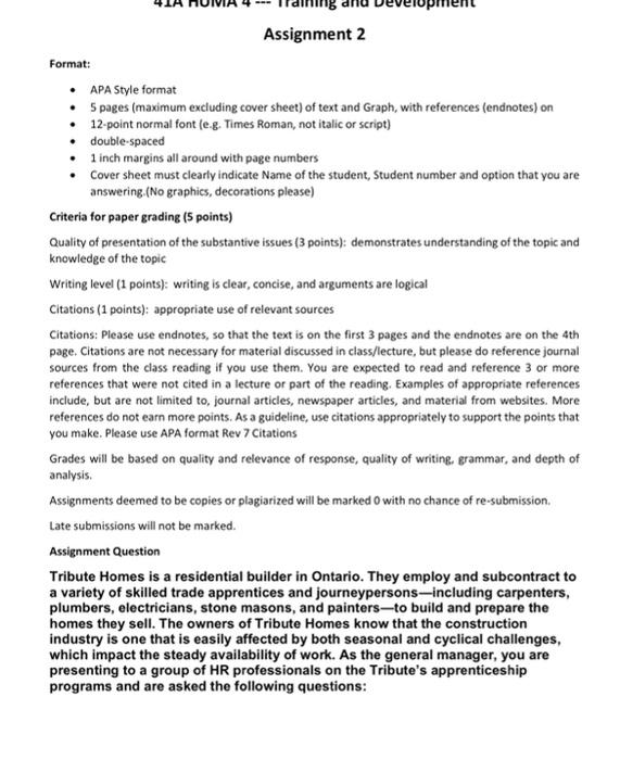  Assignment 2 Format: APA Style format Spages (maximum excluding cover sheet)
