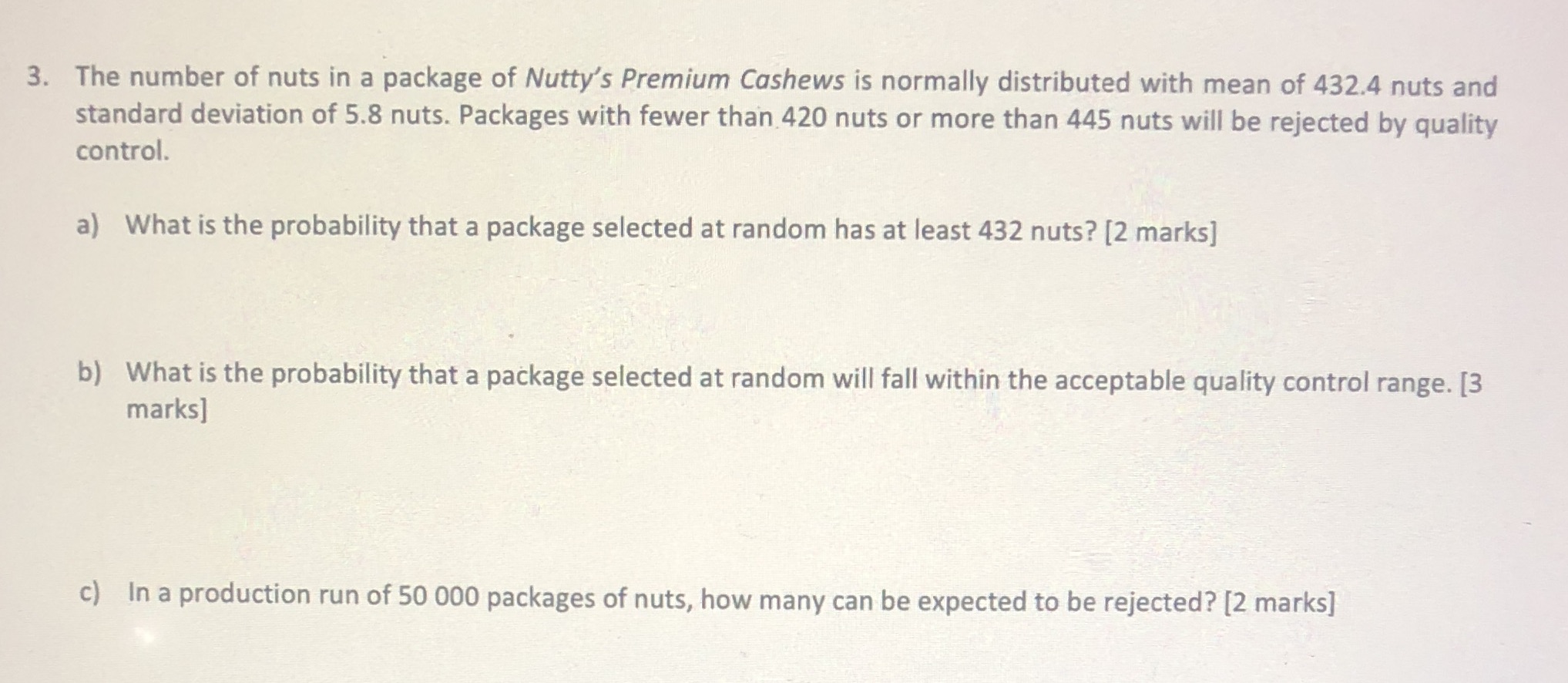 Please look at question below and answer. 3. The number of nuts