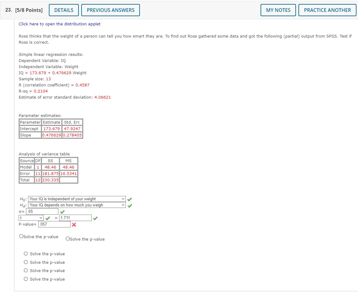  23. [5/8 Points] DETAILS PREVIOUS ANSWERS MY NOTES PRACTICE ANOTHER Click