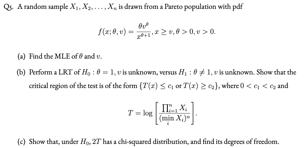 Only answer c) thanks Q. A random sample X1, X2, . ..,
