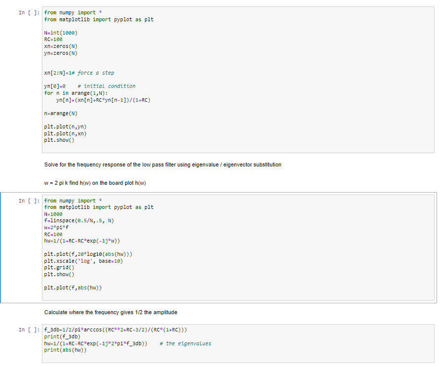 understanding how to get the transfer function and the response at k
