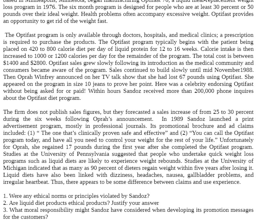loss program in 1976. The six month program is designed for