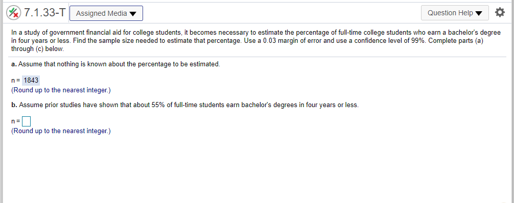 places as needed.)7.2.14 Assigned Media Question Help In a test of the
