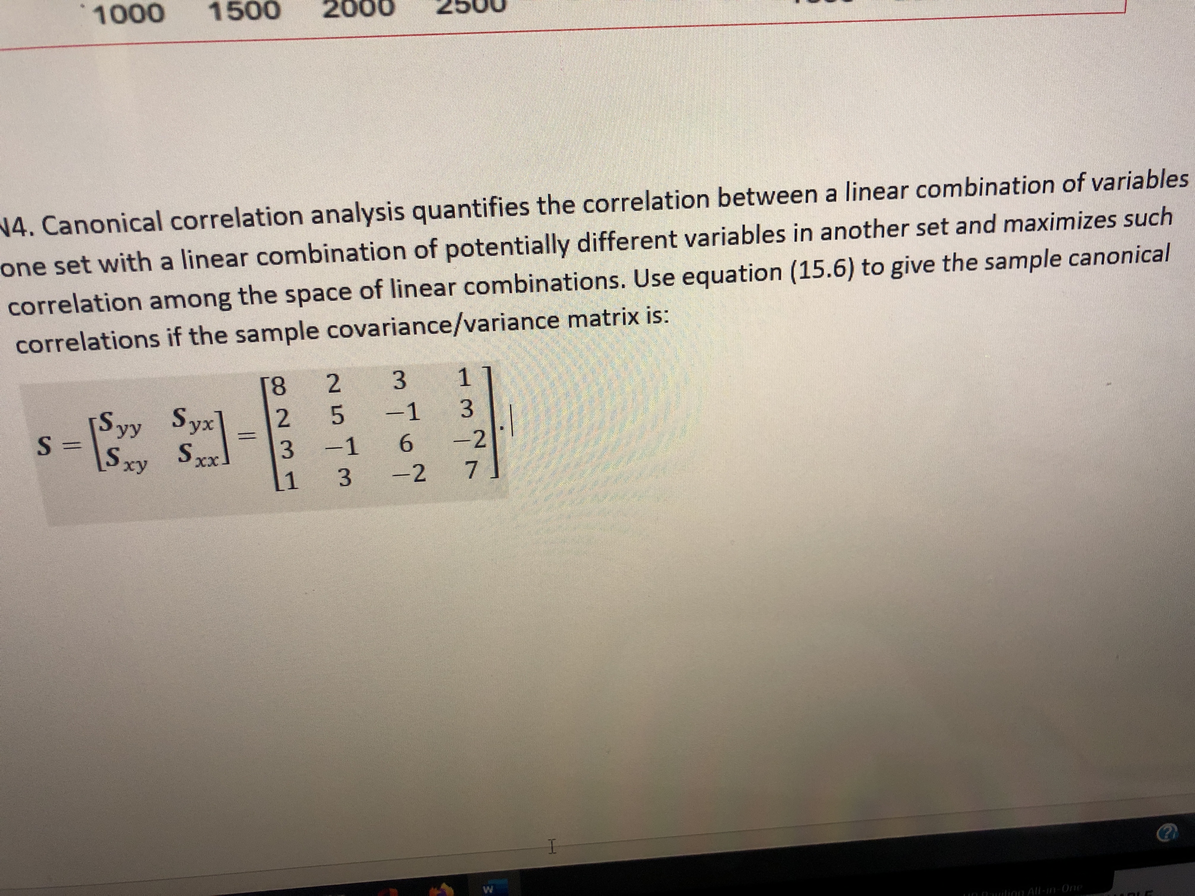 1000 1500 2000 2500 N4. Canonical correlation analysis quantifies the correlation