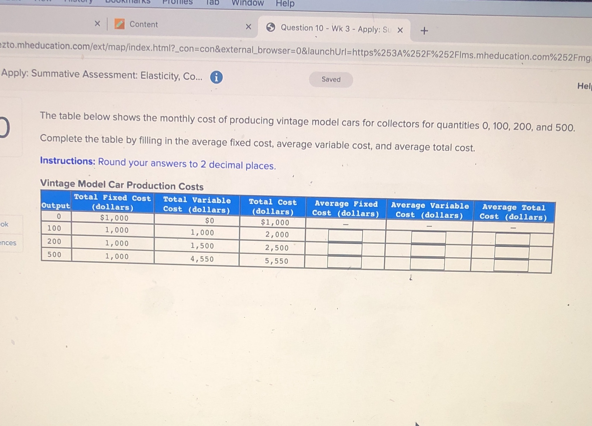 lab Window Help x Content X Question 10 - Wk 3
