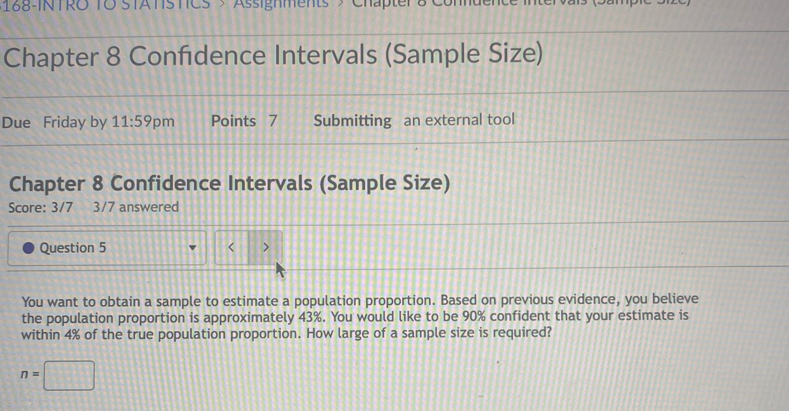  168-INTRO TO STATISTICS > Assignments Chaple Chapter 8 Confidence Intervals (Sample