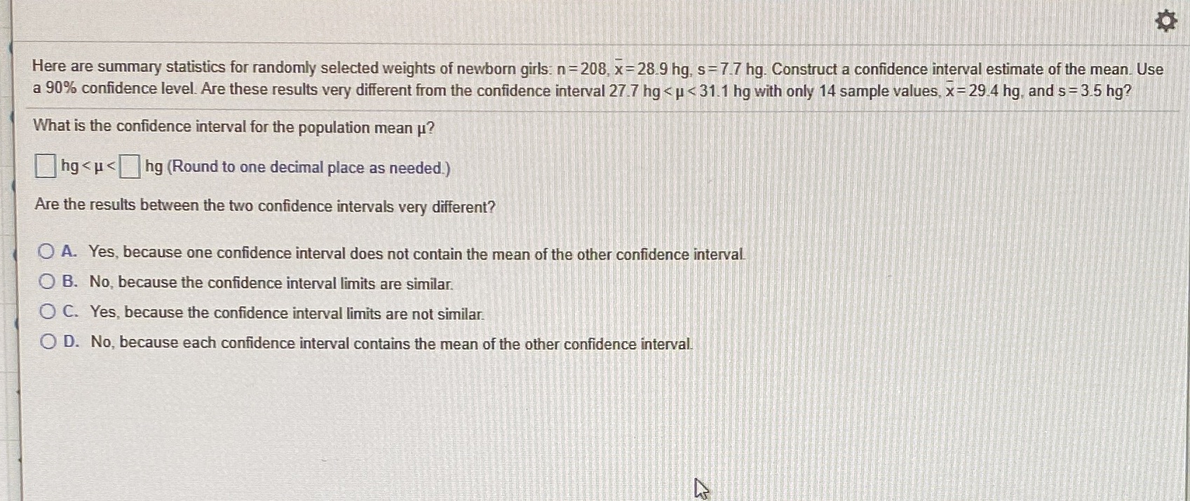 Sta2023 question 3 Here are summary statistics for randomly selected weights of