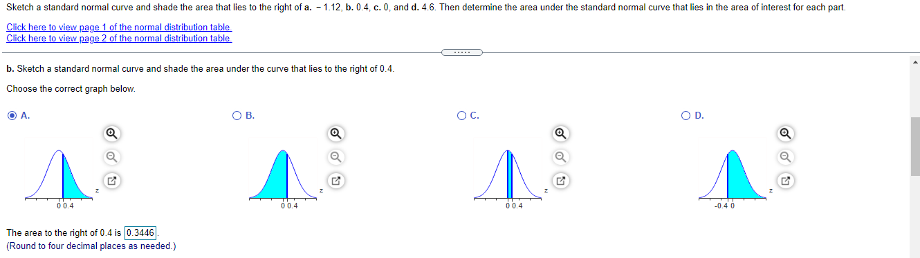normal curve and shade the area that lies to the right of