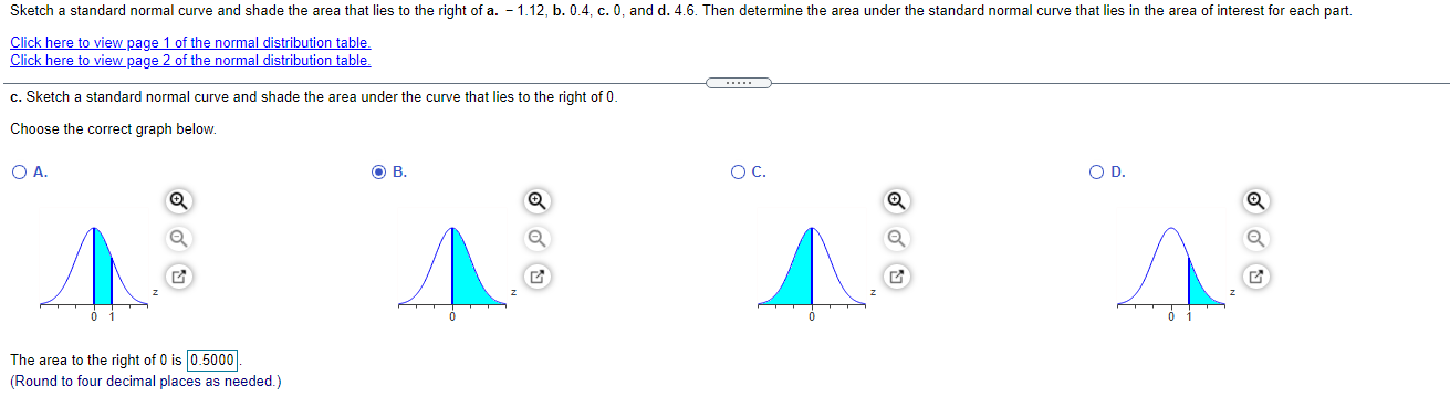 a. - 1.12, b. 0.4, c. 0, and d. 4.6. Then determine