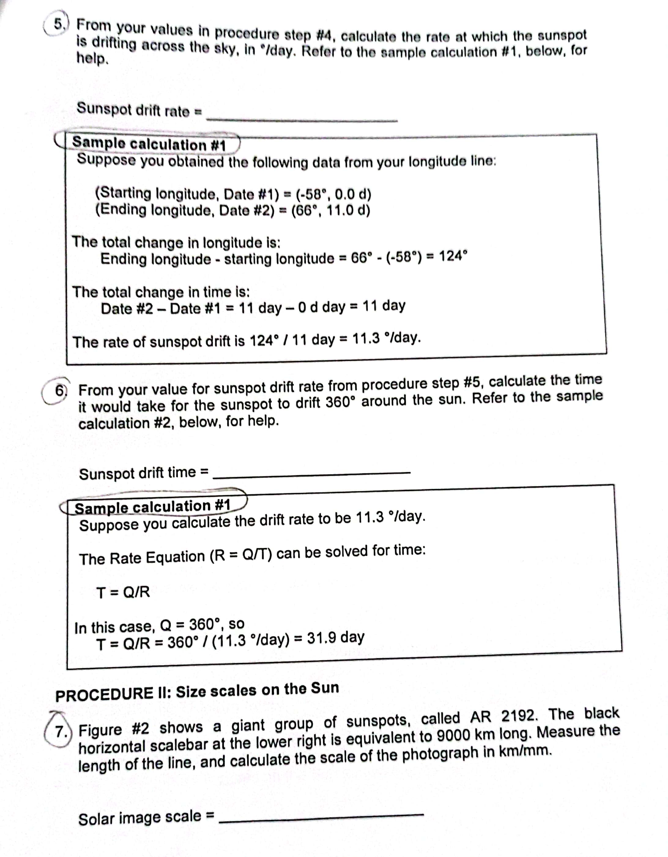 \\You have sheets of solar images, showing the sunspots on the Sun
