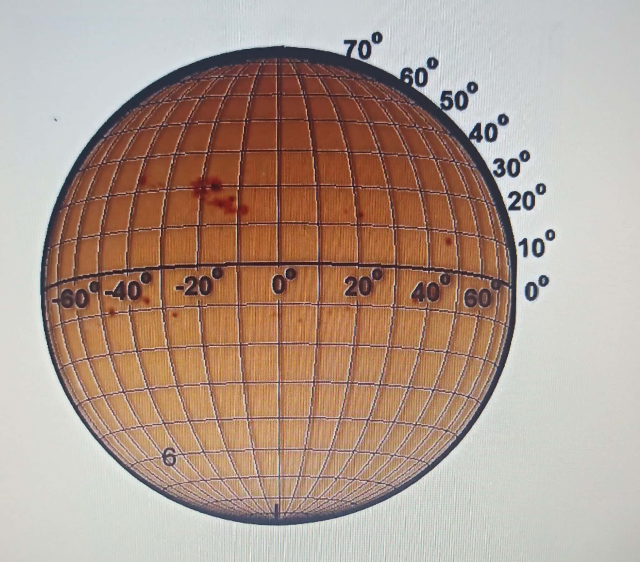 object. Your transparent solar overlay indicates solar longitudes (ranging from -90 to