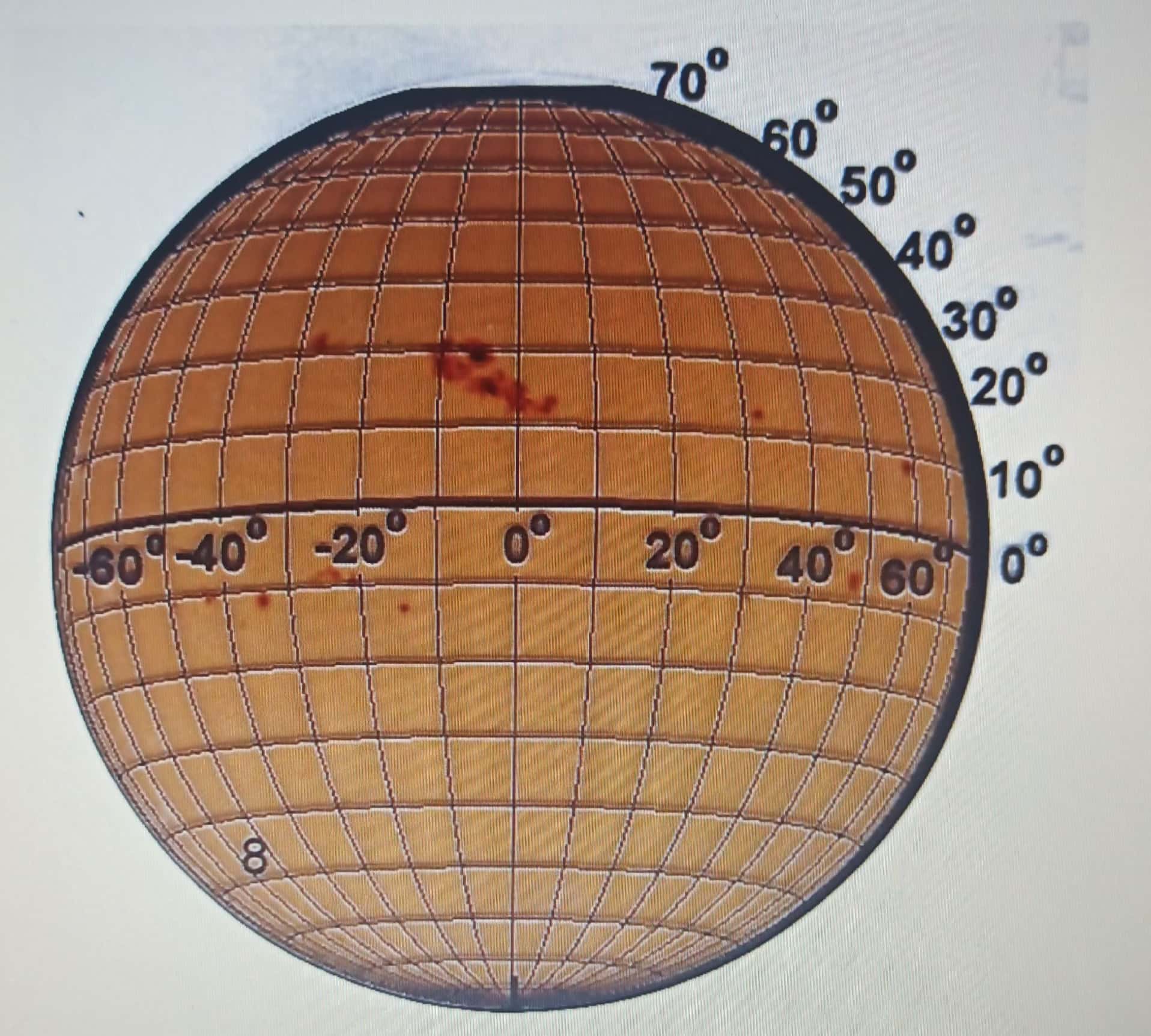 overlay over solar image #1. Carefully make sure the south pole of