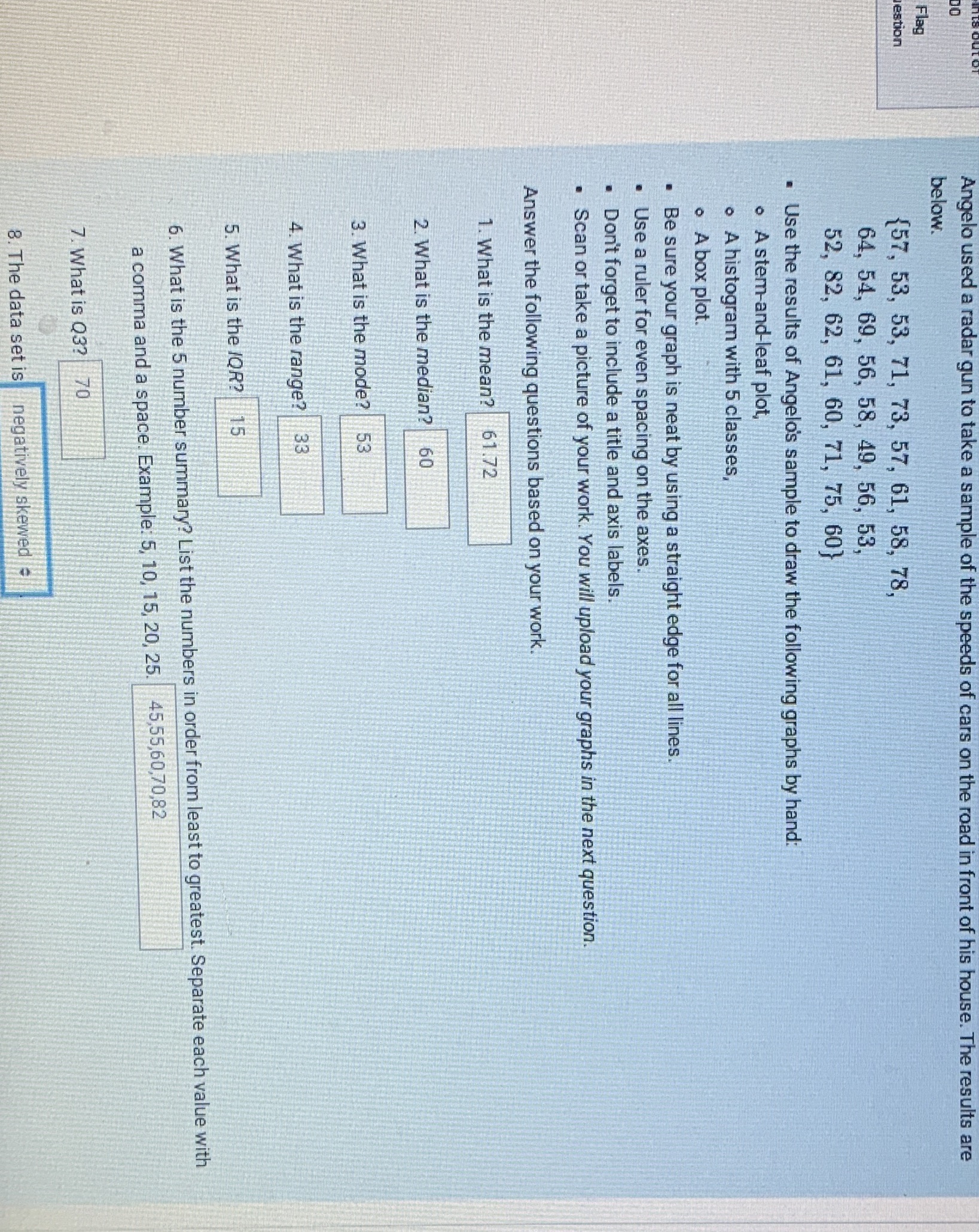 Can someone help me draw this graph ? Angelo used a radar