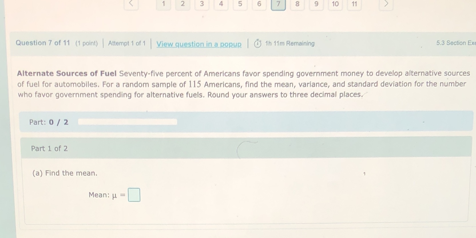  2 3 4 5 6 7 8 9 10 11 Question