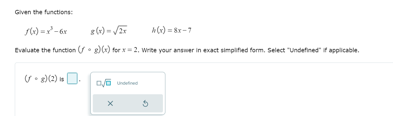 the given value of x. Write your answer as an integer or