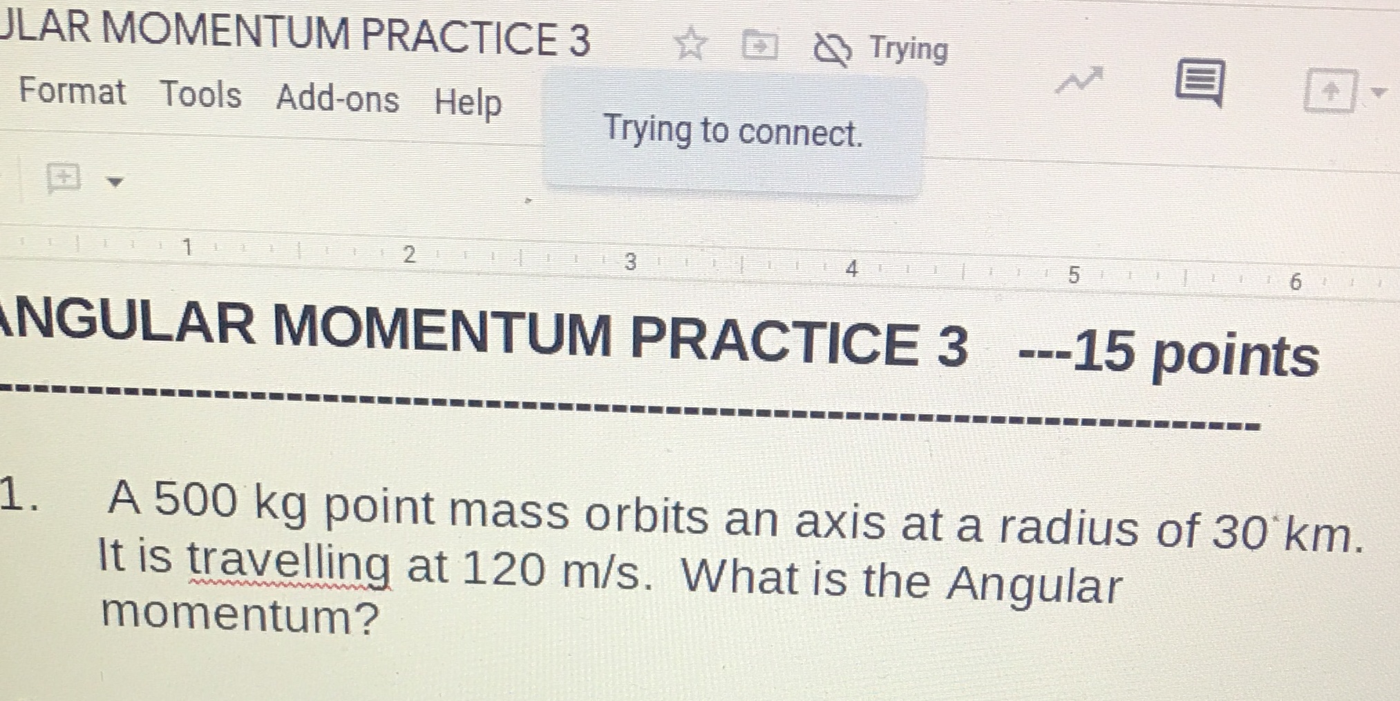  JLAR MOMENTUM PRACTICE 3 Trying E Format Tools Add-ons Help Trying