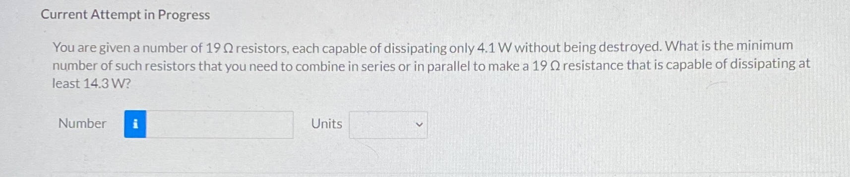 Current Attempt in Progress You are given a number of 19