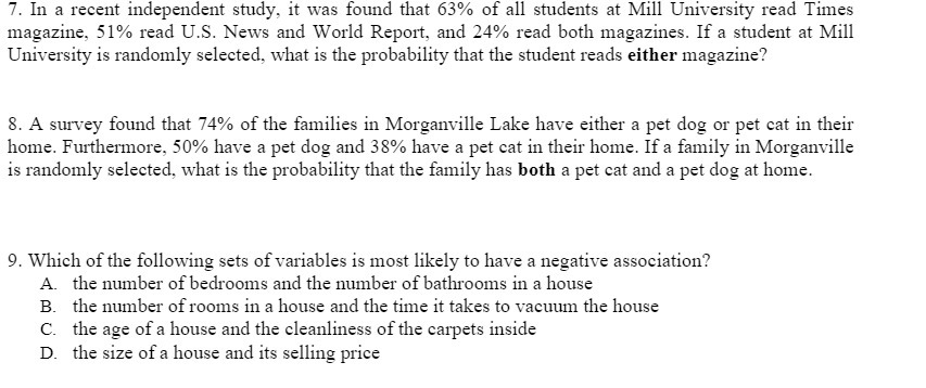 7. In a recent independent study, it was found that 63%