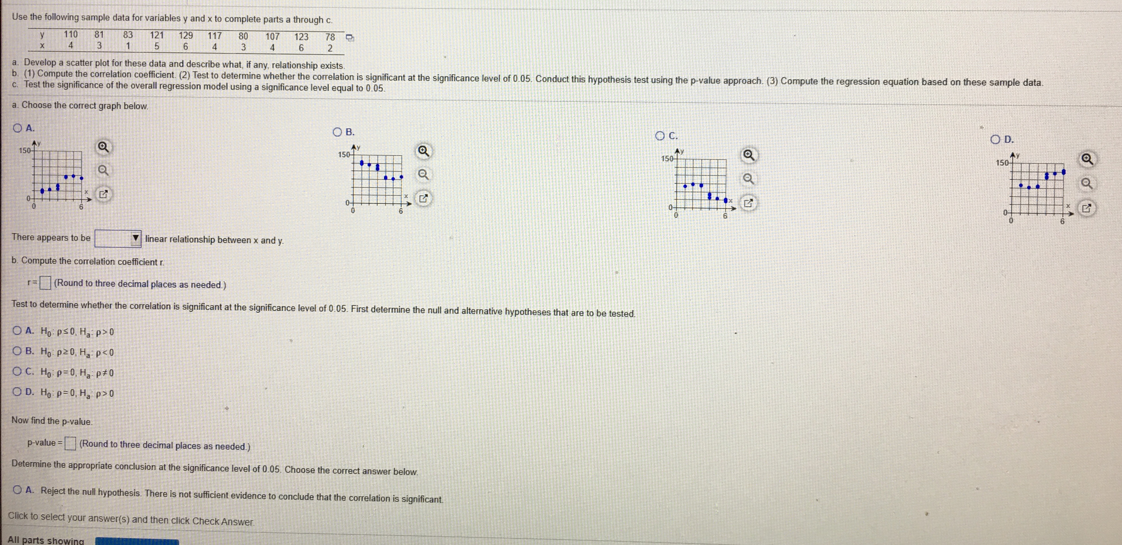 Please answer all parts a. - c. Thanks! Use the following sample