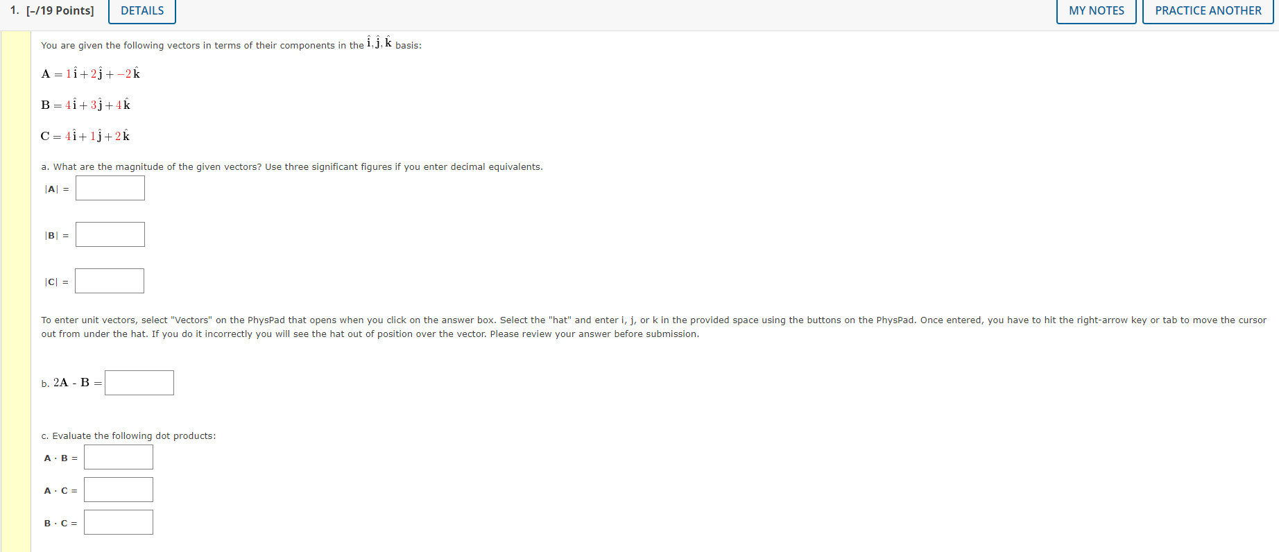 . [-119 Points] DETAILS MY NOTES PRACTICE ANOTHER You are given the