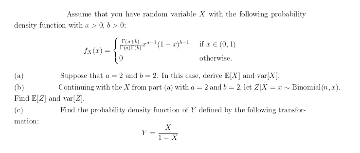  Assume that you have random variable X with the following probability