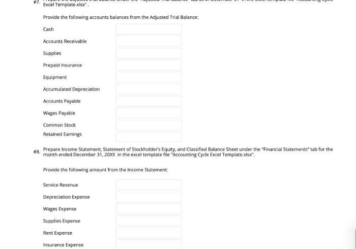 transactions in the General Journal Tab in the excel template file "Accounting