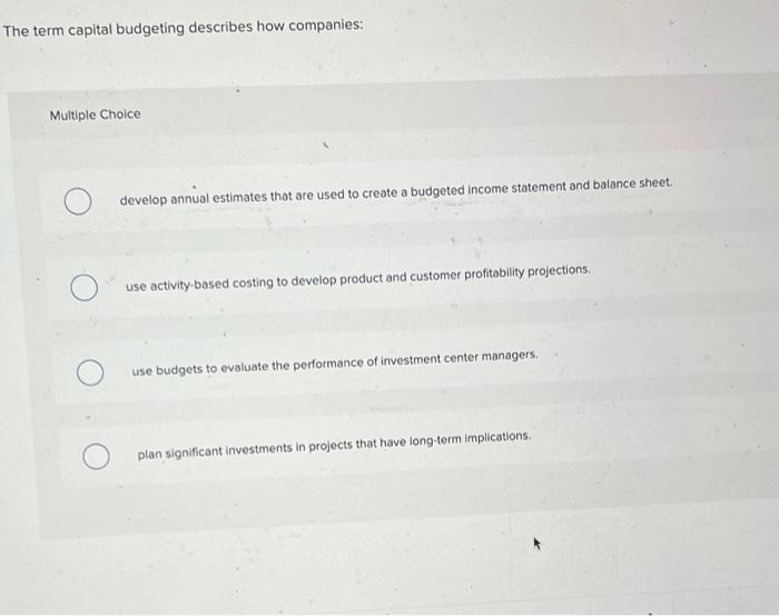 return. Assume that a company is considering purchasing a new piece of