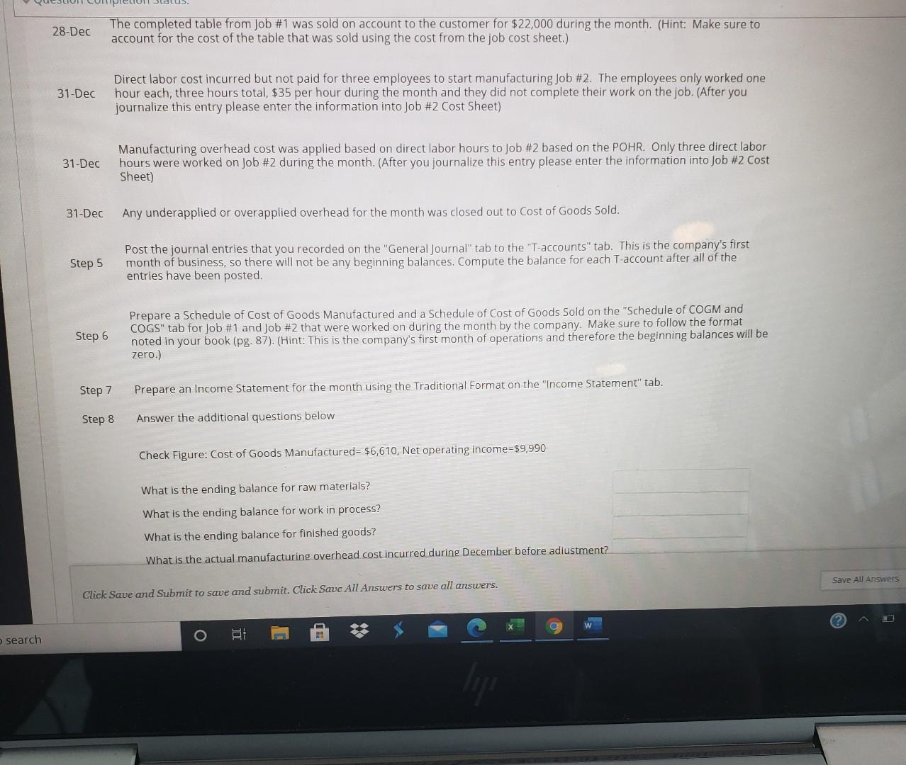 company designs and manufactures specialty tables. Each table is specially customized for