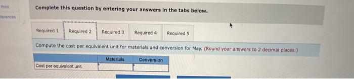 and transferred to the Mixing Department Materiala 544,100 conversion 342,216 Inventory, May