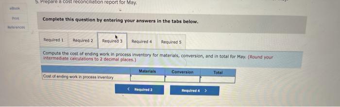 31 eBook Prire Referencer The May 1 work in process inventory consisted