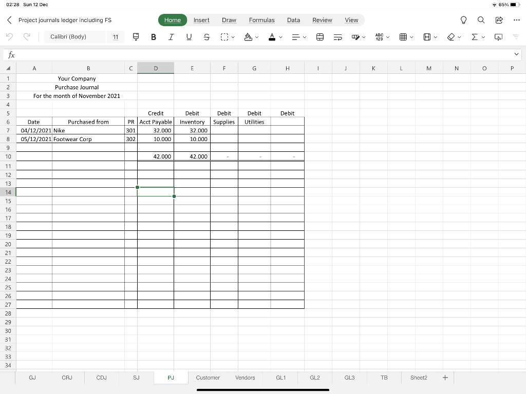 business, to start the business. b. Dec.1 He rented space that had