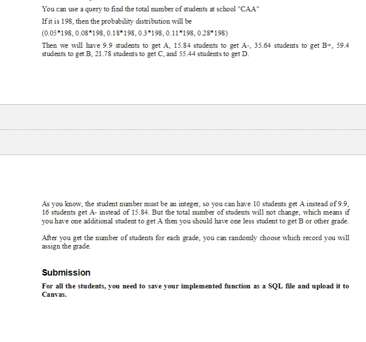function using procedural language PL pgSQL to randomly assign a grade to