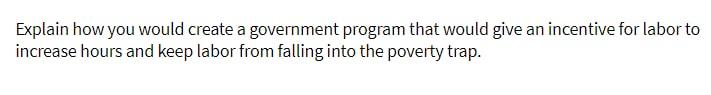 Explain how you would create a government program that would give