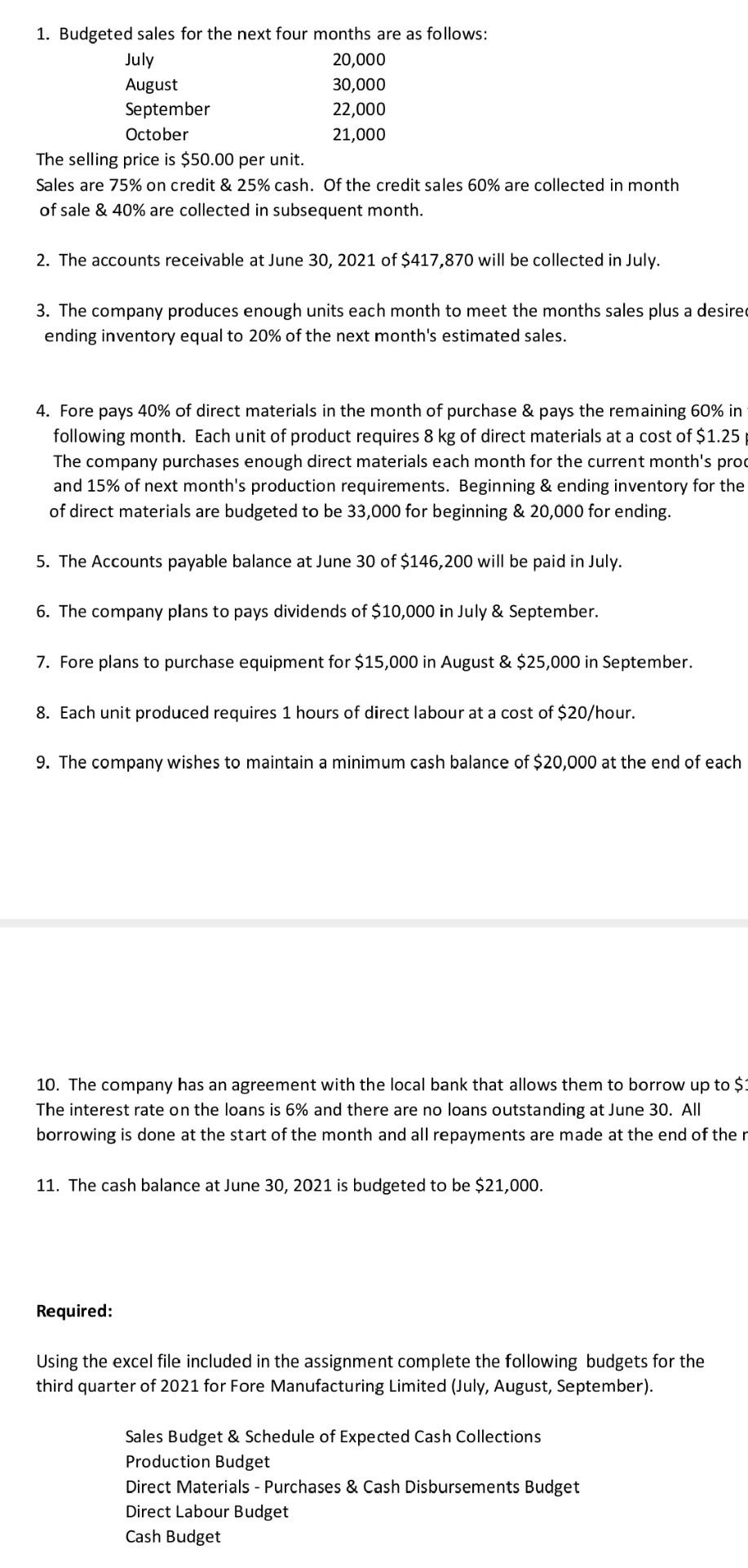  solve the above question and fill the Below sheet 1. Budgeted