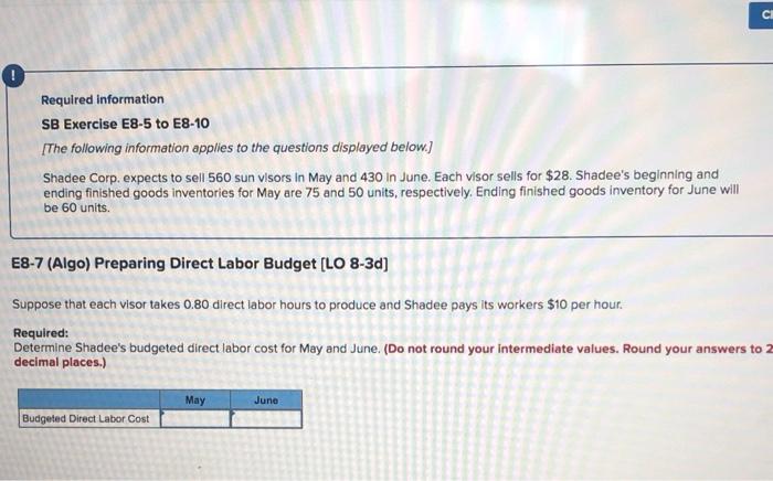 sun visors in May and 430 in June. Each visor sells for