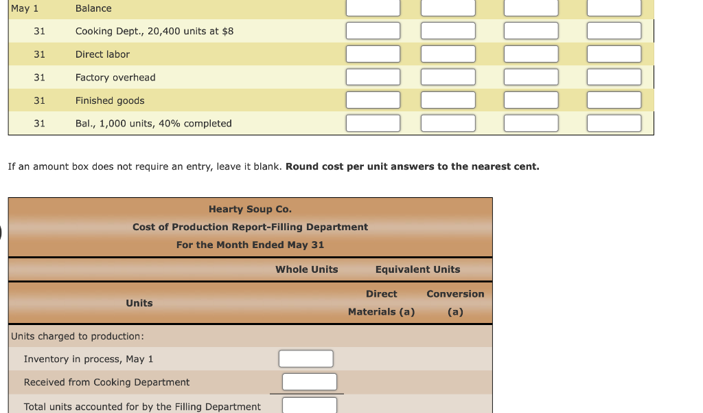 to the account during April were as follows: Bal., 800 units, 80%