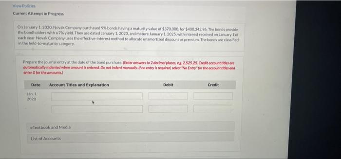 please help me solve for all the missing information. View Policies Current