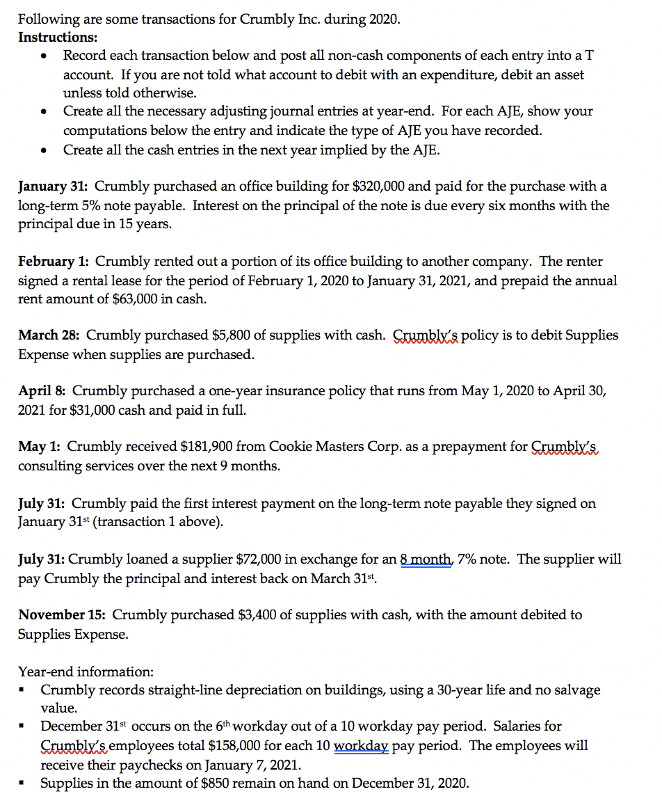 Mostly need help with the adjusting journal entries at the end of