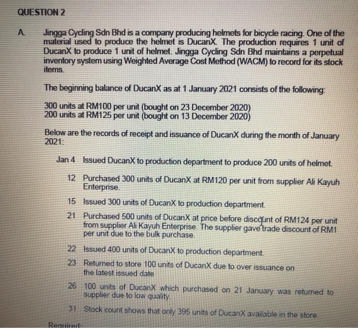  prepare store ledger card using weighted average cost method QUESTION 2
