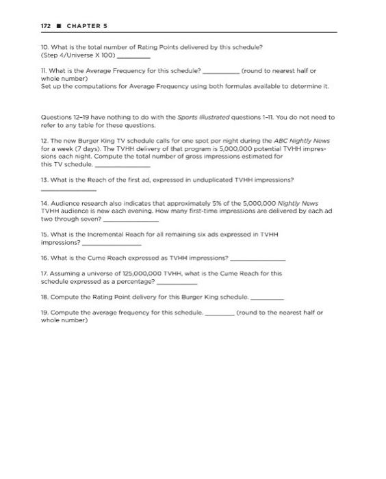 LEVEL 171 Sports Exercise 5B: Reach and Frequency Illustrated Review the explanation