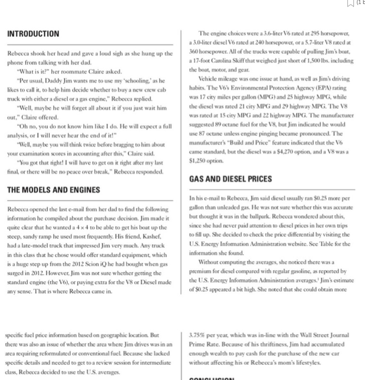 1. data does Rebecca need to help perform the analysis for her