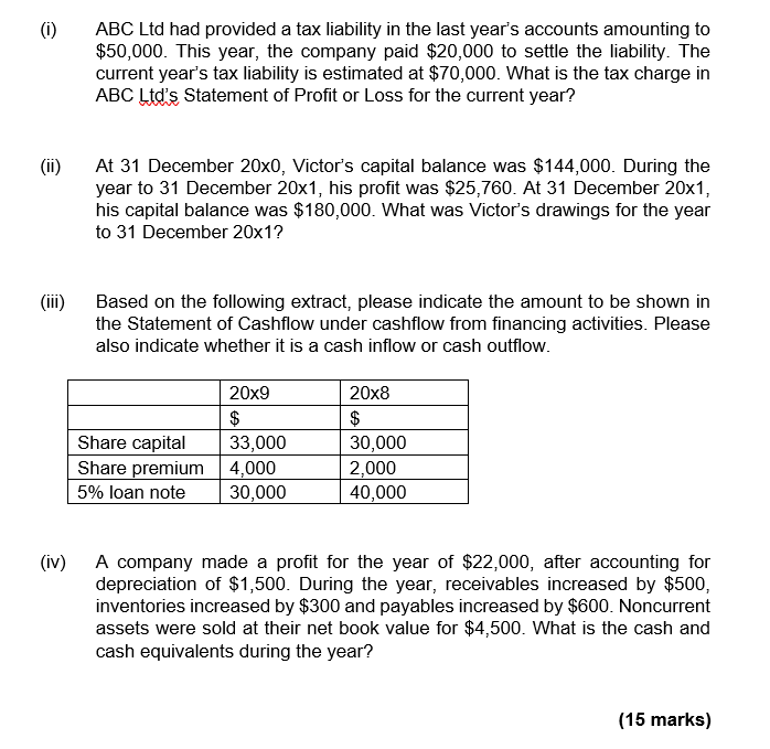  please answer ASAPPPPPP !!!! Answers must be typed. (1) ABC Ltd