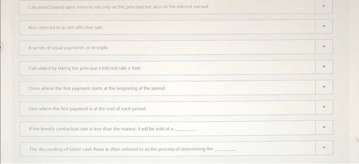 the space provided Discount Rate 2 Present Value 3 Ordinary Annuity Annuity