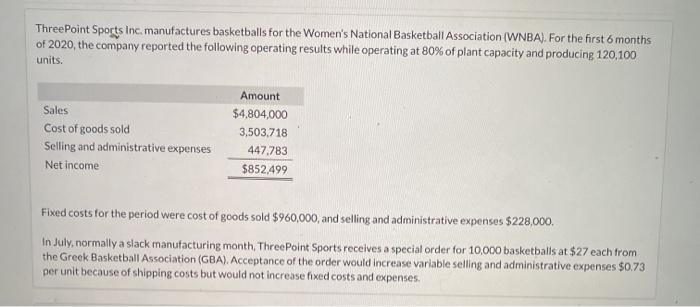 need help with net income/decrease. please provide formula ThreePoint Sports Inc.