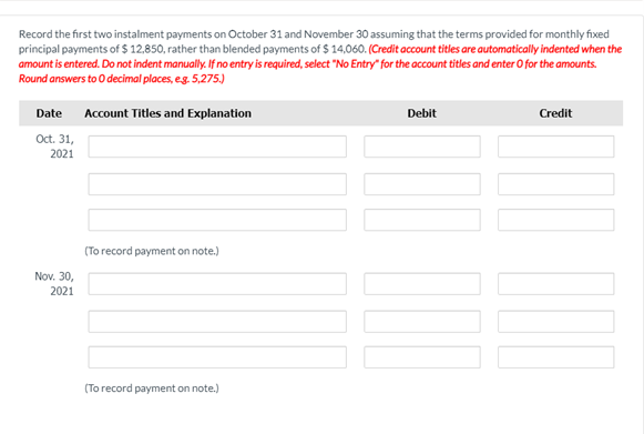 with a $ 135,000 cash down payment and through the issue of