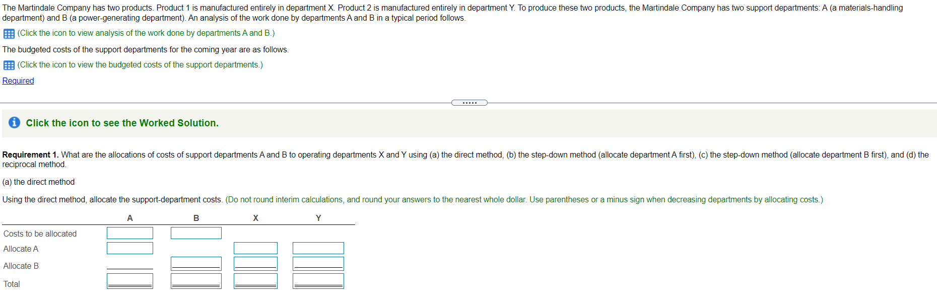 MAKE SURE YOUR ANSWER IS CORRECT PLEASE The Martindale Company has two